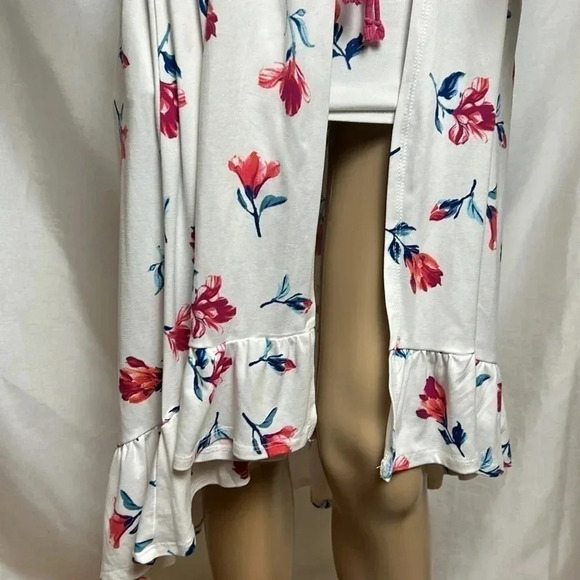 Y2K,70s,romper,sundress,rope belt,floral,overlay,festival,bohemian,Spanish,NWOT - Picture 2 of 16